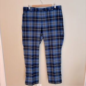Nike Golf Tour Performance Dri Fit Pants Blue Plaid Check Size 36x30 EUC!